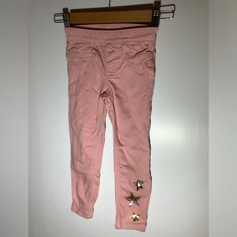 Pink Star-Embellished Kids Leggings